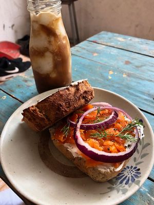 Vegan cream cheese Lox  at La Studio in Hanoi