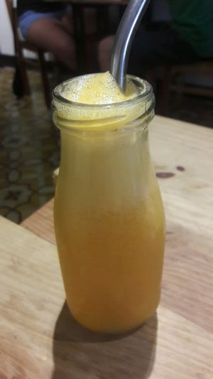 orange carotte ginger smoothies at La Studio in Hanoi