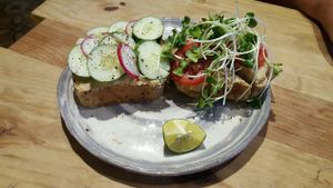 Humus bread at La Studio in Hanoi