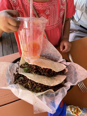 Vegan tacos and fresh Grapefruit juice   at Bashful Banana in Ocean City