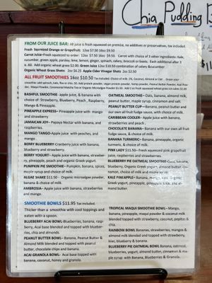 smoothies page 2  at Bashful Banana in Ocean City