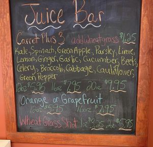 2019 Juice Menu at Bashful Banana in Ocean City