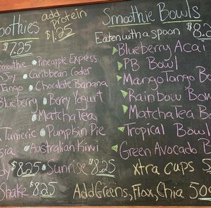 2019 Smoothie and Smoothie Bowl menu at Bashful Banana in Ocean City