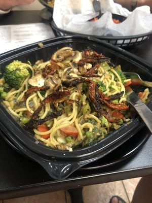 Vegan pasta primavera  at Bashful Banana in Ocean City