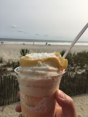 Pina Colada whip - get without whip cream to make it vegan   at Bashful Banana in Ocean City