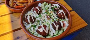 Mixed falafel bowl at Tahina in Northcote