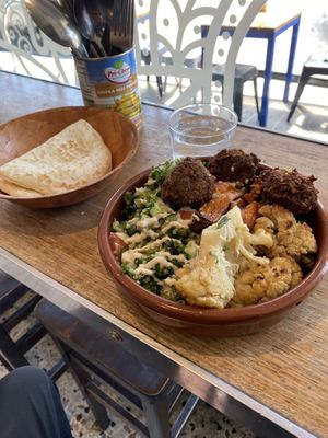 Nourish Bowl with falafel   at Tahina in Northcote