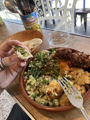 Tucking in  at Tahina in Northcote