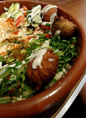 falafel salad at Tahina in Northcote