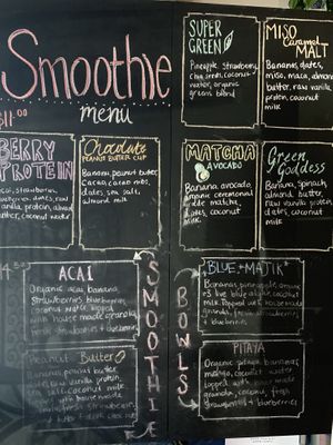 Menu board at Tahina in Northcote