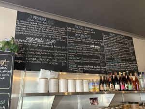 Menu board at Tahina in Northcote