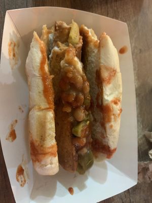 Blazing Saddles- ask to be made vegan  at Lucky Louie's Beer and Wieners in Erie