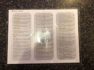 Menu - highlighted can be made vegan at Lucky Louie's Beer and Wieners in Erie