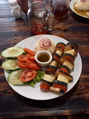 Pinchos (bbg veggies) at Nakum in Flores