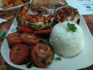 Platillo de hongos sin queso at Nakum in Flores