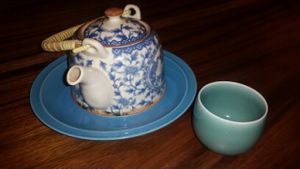 Ginger, Tumeric, honey and lime tea at Simple Things in Kampot