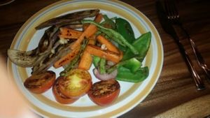 Grilled vegetables with garlic olive oil at Simple Things in Kampot