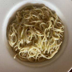 Creamy garlic pasta  at Simple Things in Kampot