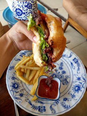 Veggie burger at Simple Things in Kampot