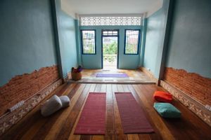 Yoga studio on a second floor of Simple Things restaurant at Simple Things in Kampot