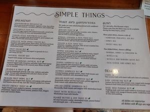 Food Menu 1/2 at Simple Things in Kampot