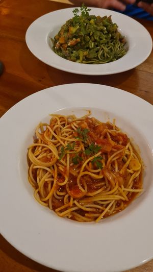 Pasta pomodoro and pasta Pesto at Simple Things in Kampot