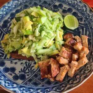 Avocado toast with extra Tempeh (ordered without red onion) at Simple Things in Kampot