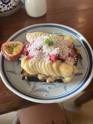 French toast, unreal flavour and very filling!   at Simple Things in Kampot