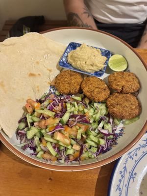 The awesome falaffel plate!   at Simple Things in Kampot