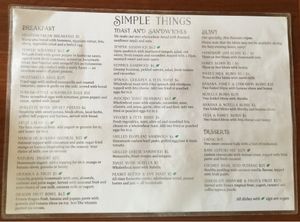 menu 2.2 at Simple Things in Kampot