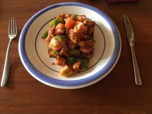 tempeh scramble at Simple Things in Kampot