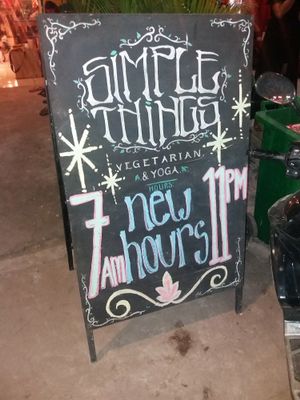 Sign outside so you can find it! at Simple Things in Kampot