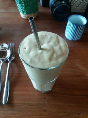 Banana smoothie at Simple Things in Kampot