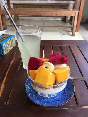 Natural yogurt & Lemon ginger kombucha at Simple Things in Kampot