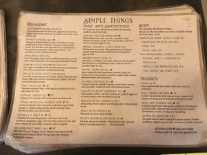 Menu at Simple Things in Kampot