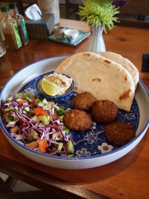 Falafel plate, highly recommended! at Simple Things in Kampot
