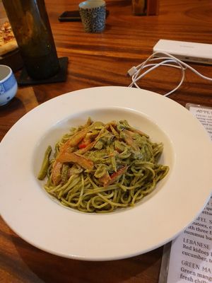 Pasta pesto,  tasty but small at Simple Things in Kampot