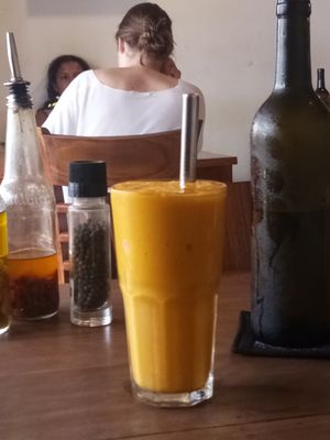Mango smoothie at Simple Things in Kampot
