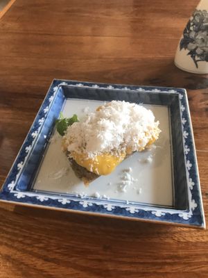 Raw mango cheesecake  at Simple Things in Kampot