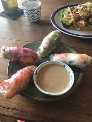 Spring rolls  (don’t get)  at Simple Things in Kampot