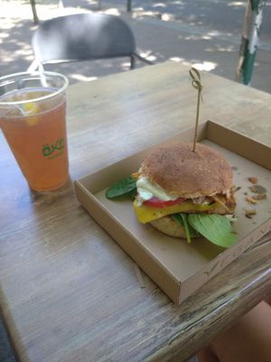 Bbq tofu burger at Vegan Love in Budapest
