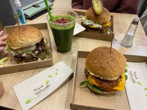 Different kind of burgers at Vegan Love in Budapest