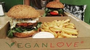 the most delicious burger i've ever eaten at Vegan Love in Budapest