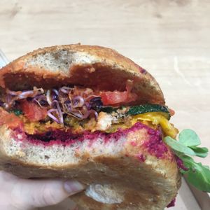 Sweet Potato Burger at Vegan Love in Budapest
