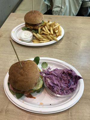 Sweet potato burger  at Vegan Love in Budapest