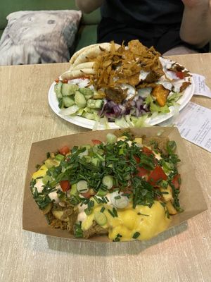Gyros plate and loaded fries   at Vegan Love in Budapest