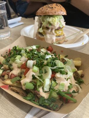 Loaded fries   at Vegan Love in Budapest