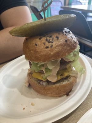 Double cheeseburger  at Vegan Love in Budapest