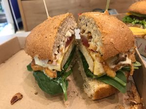 BBQ tofu burger ... great  at Vegan Love in Budapest