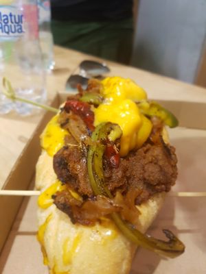 seitan-cheese sandwich at Vegan Love in Budapest